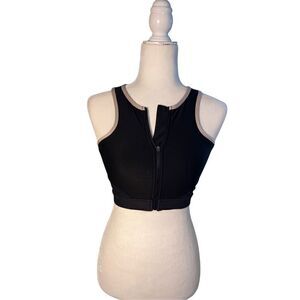 Mondetta  black zip front support tank - S - 🙂3/$15